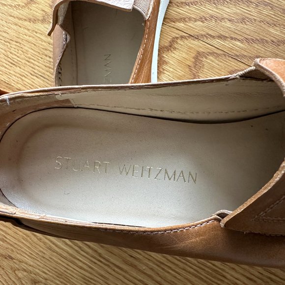 Brown Leather Stuart Weitzman Slip-On Sneakers (8) - Picture 3 of 5